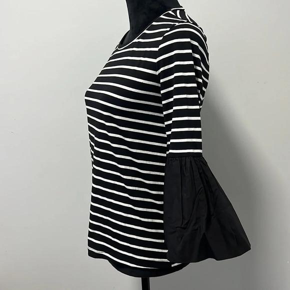 Anthropologie Black & White Striped Bell Sleeve Top size XS - Picture 3 of 6